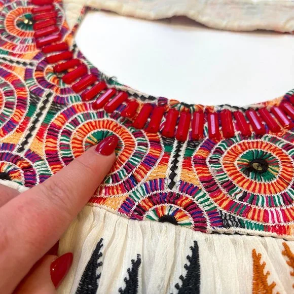 Anthropologie Akemi + Kin Siargao beaded embroidered layered sleeveless tank top - Picture 8 of 13